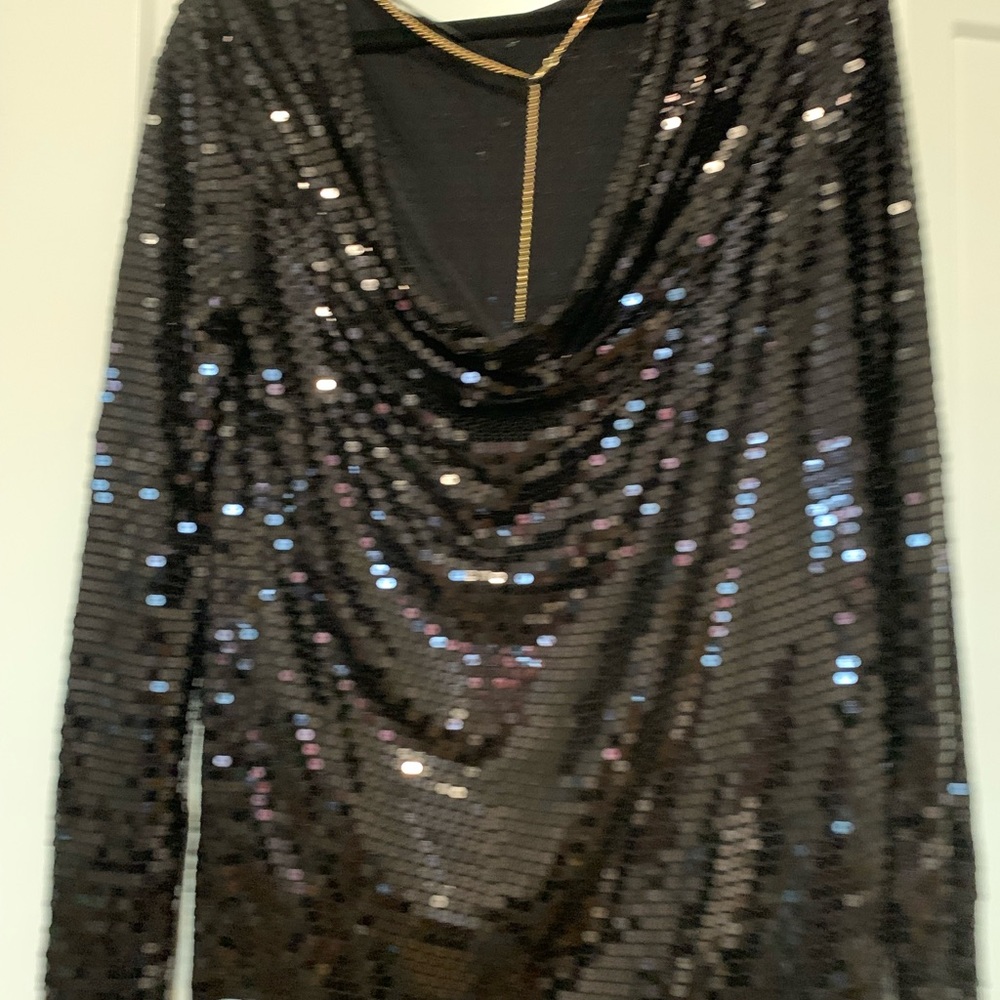 Black sequined top